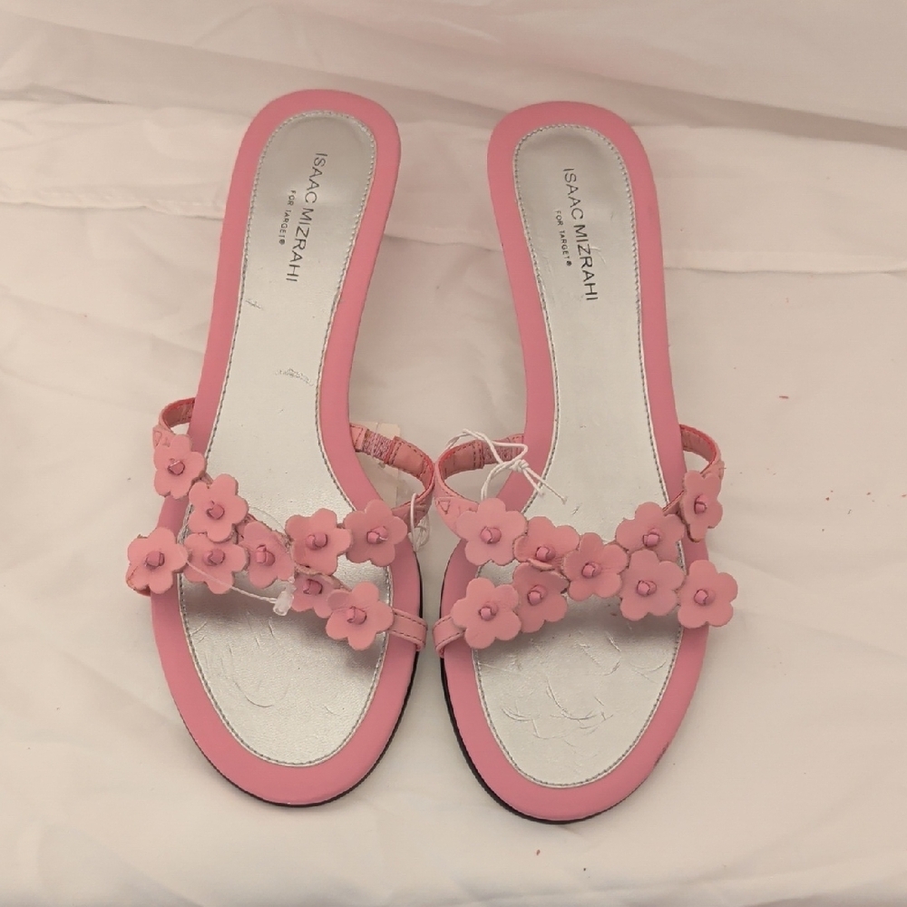 Isaac Mizrahi Pink Floral Sandals